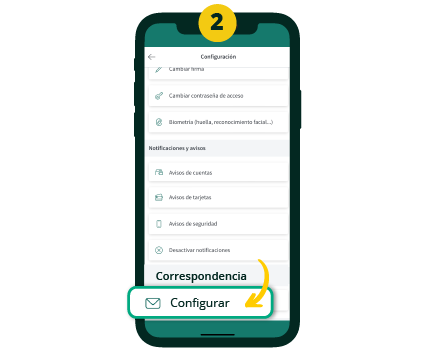 Selecciona Correspondencia - Configurar.