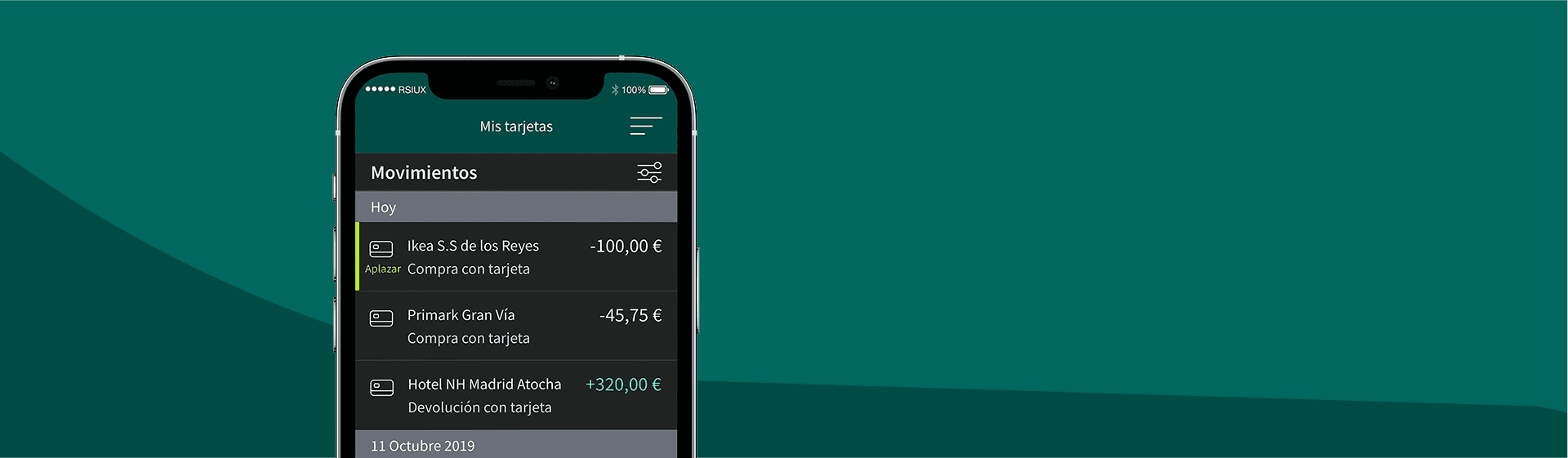 App Ruralvia - Fondo Oscuro