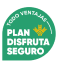 Imagen casi circular donde se lee: TODO VENTAJAS, plan disfruta seguro