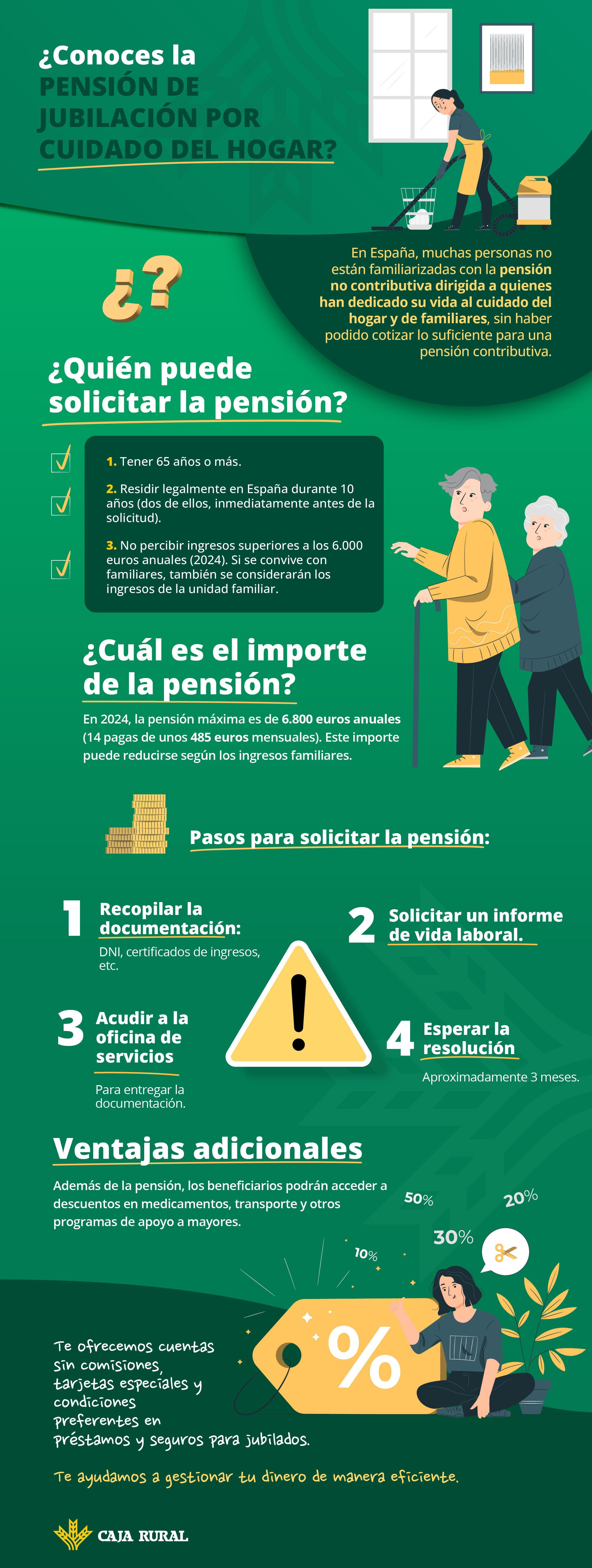 Pensión de jubilación por cuidado del hogar: requisitos y solicitud.